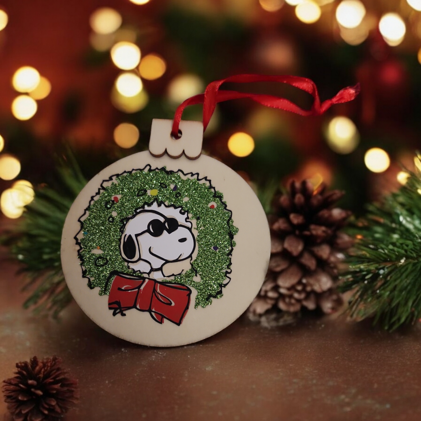 Wooden Snoopy Ornaments | Christmas Tree Decoration | Character Holiday Ornament | Handmade Gift