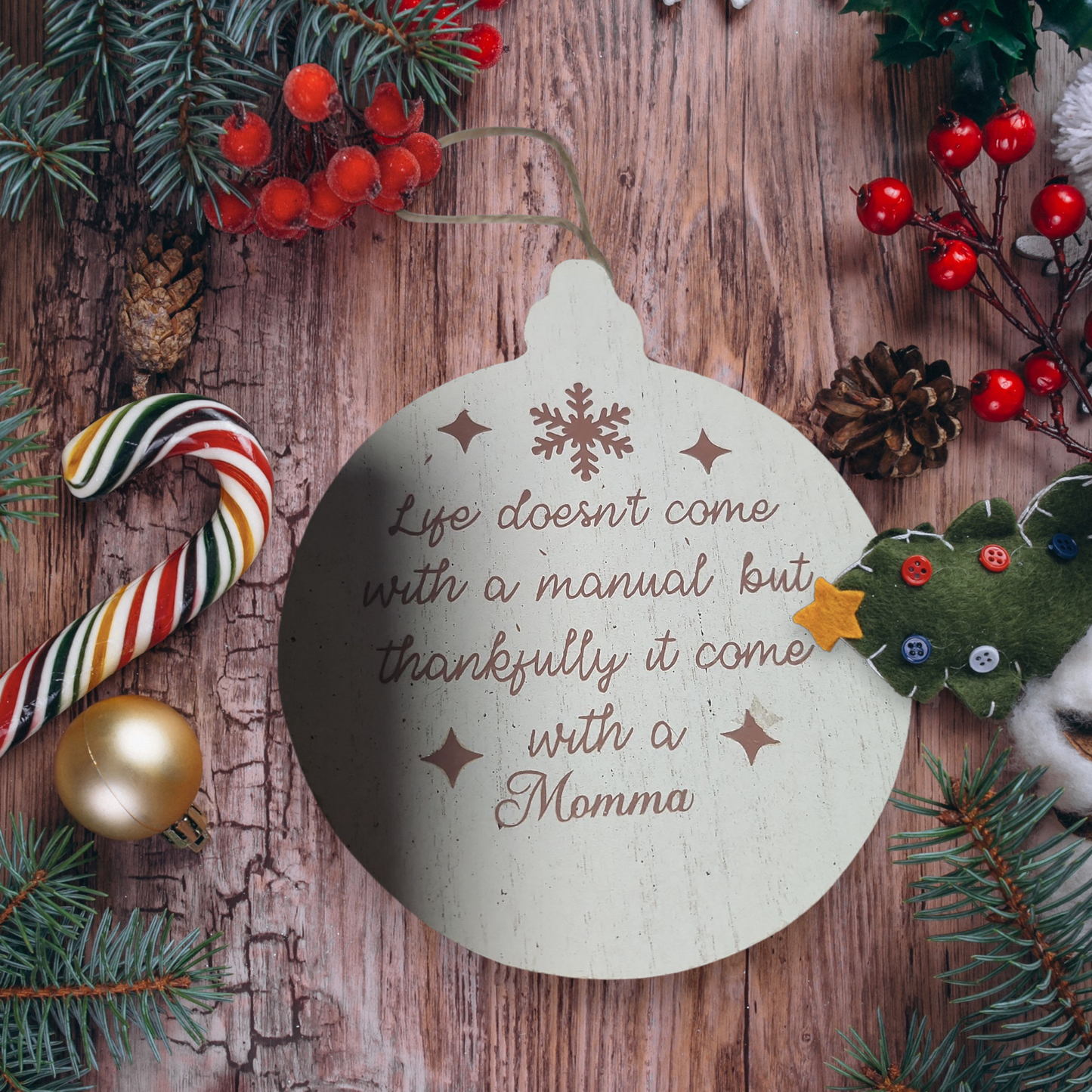 Wood Vinyl Ornaments