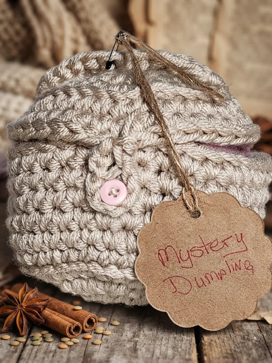 Mystery Crochet Dumpling Misfit with Steamer Basket | Surprise Plushie