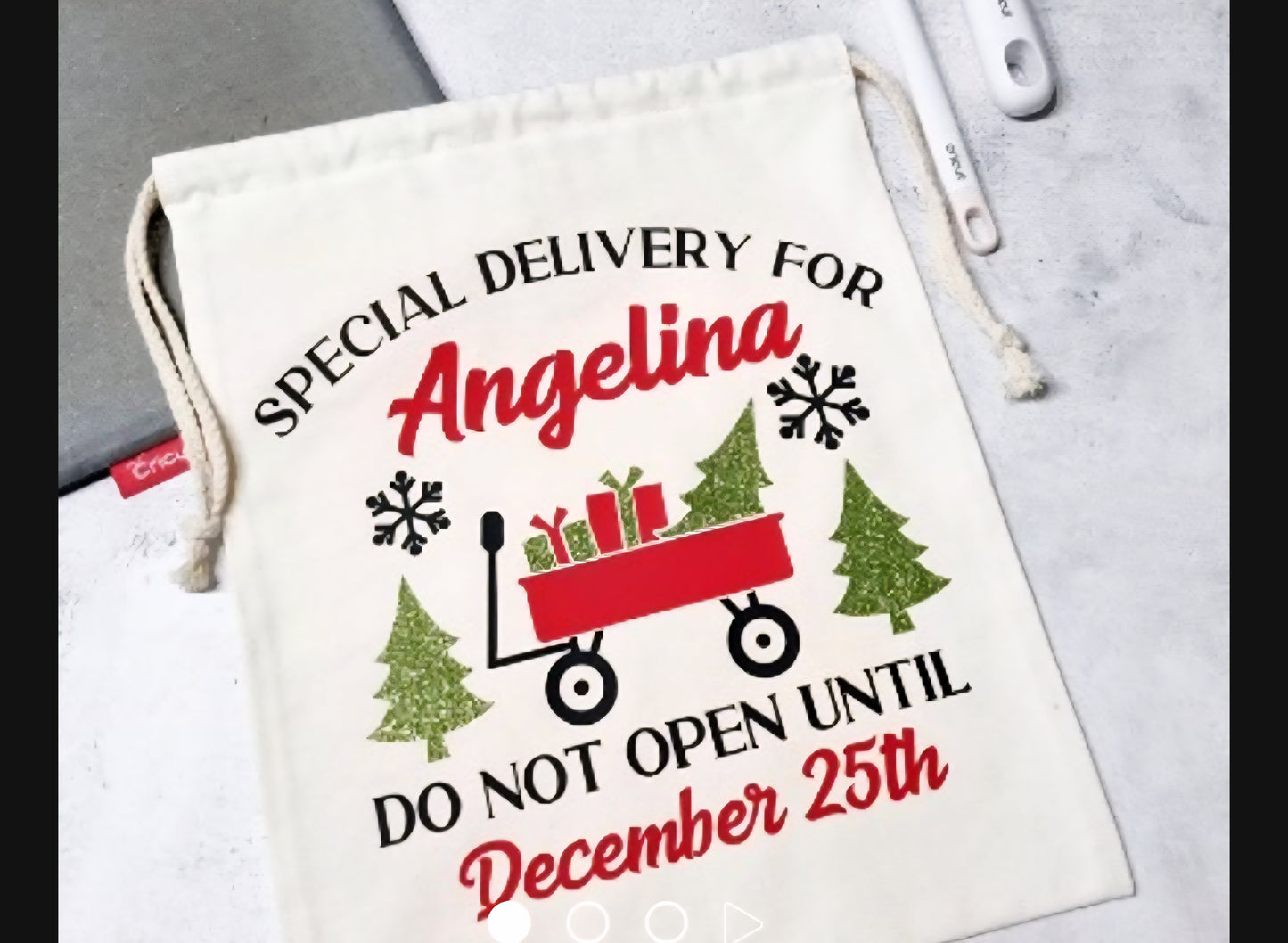 Santa & Easter Bunny Canvas Gift Sacks with Vinyl Designs | Large Holiday Sacks | Handmade Christmas & Easter Gift Bags
