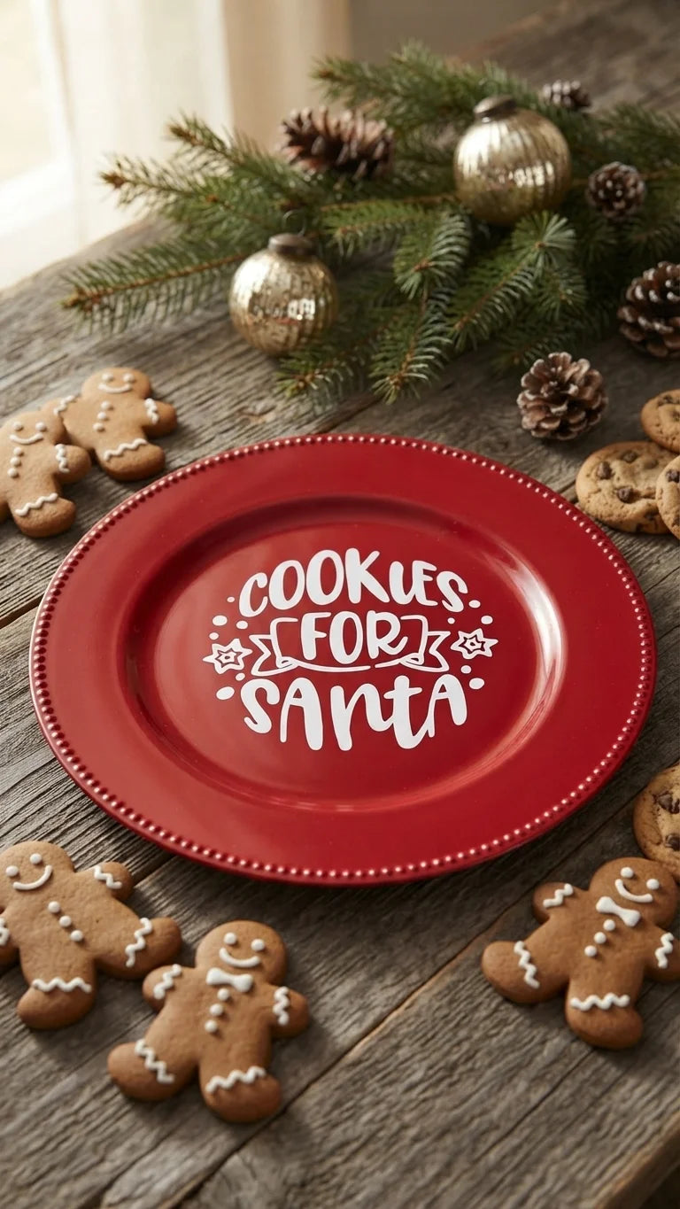 Cookies for Santa Charger Plate | Christmas Eve Plate | Holiday Tradition