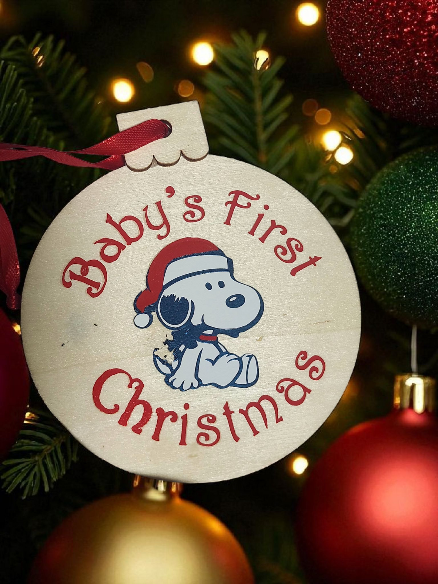 Wooden Snoopy Ornaments | Christmas Tree Decoration | Character Holiday Ornament | Handmade Gift