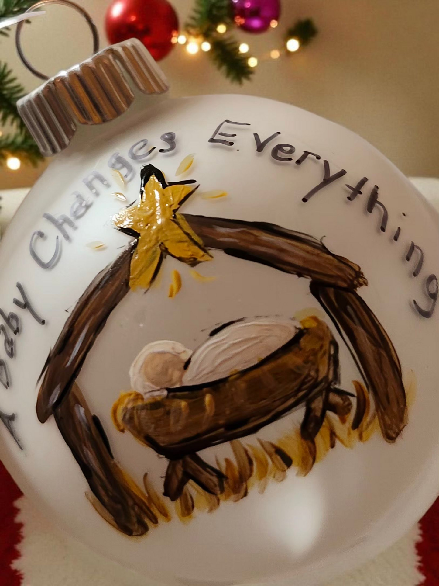 Handpainted Manger Ornaments
