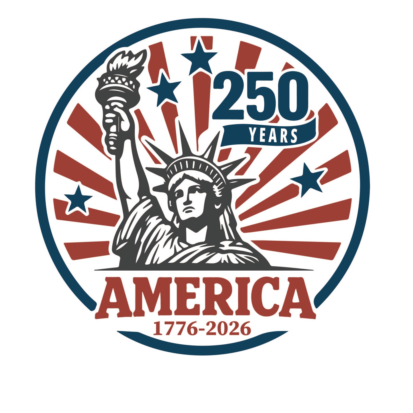 America 250 Wood Ornament | Patriotic 250th Anniversary Ornament | Handmade USA Keepsake | Vinyl Design Ornament