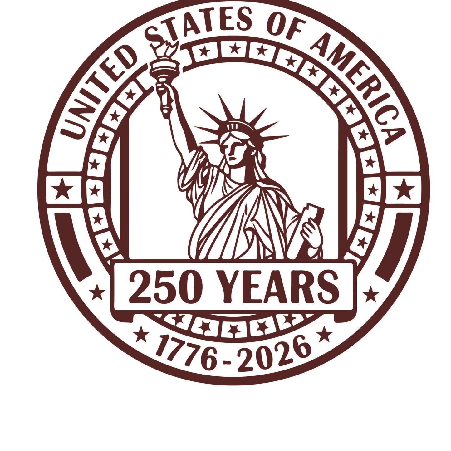 America 250 Wood Ornament | Patriotic 250th Anniversary Ornament | Handmade USA Keepsake | Vinyl Design Ornament