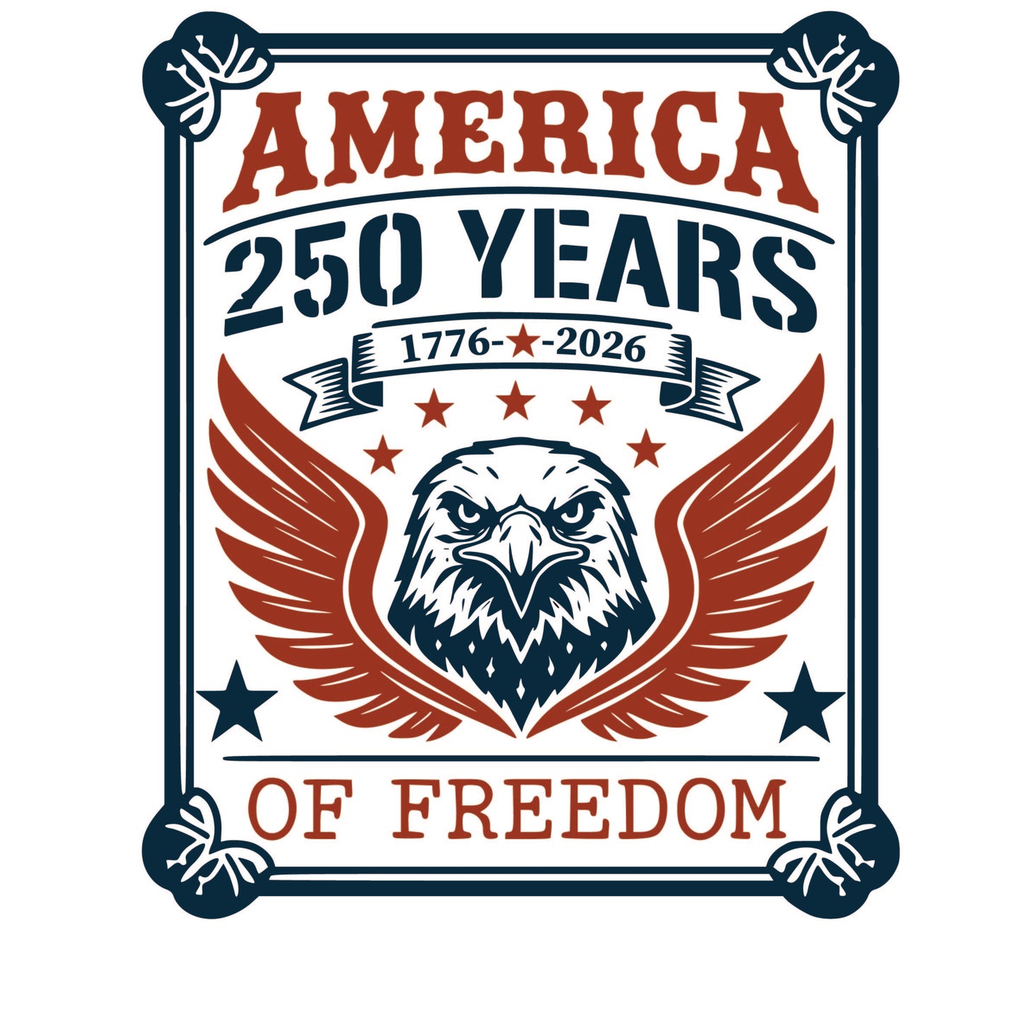 America 250 Wood Ornament | Patriotic 250th Anniversary Ornament | Handmade USA Keepsake | Vinyl Design Ornament