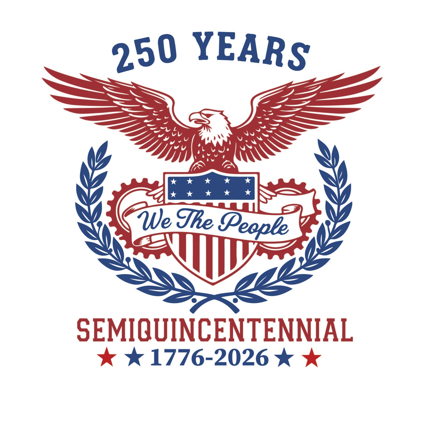 America 250 Wood Ornament | Patriotic 250th Anniversary Ornament | Handmade USA Keepsake | Vinyl Design Ornament