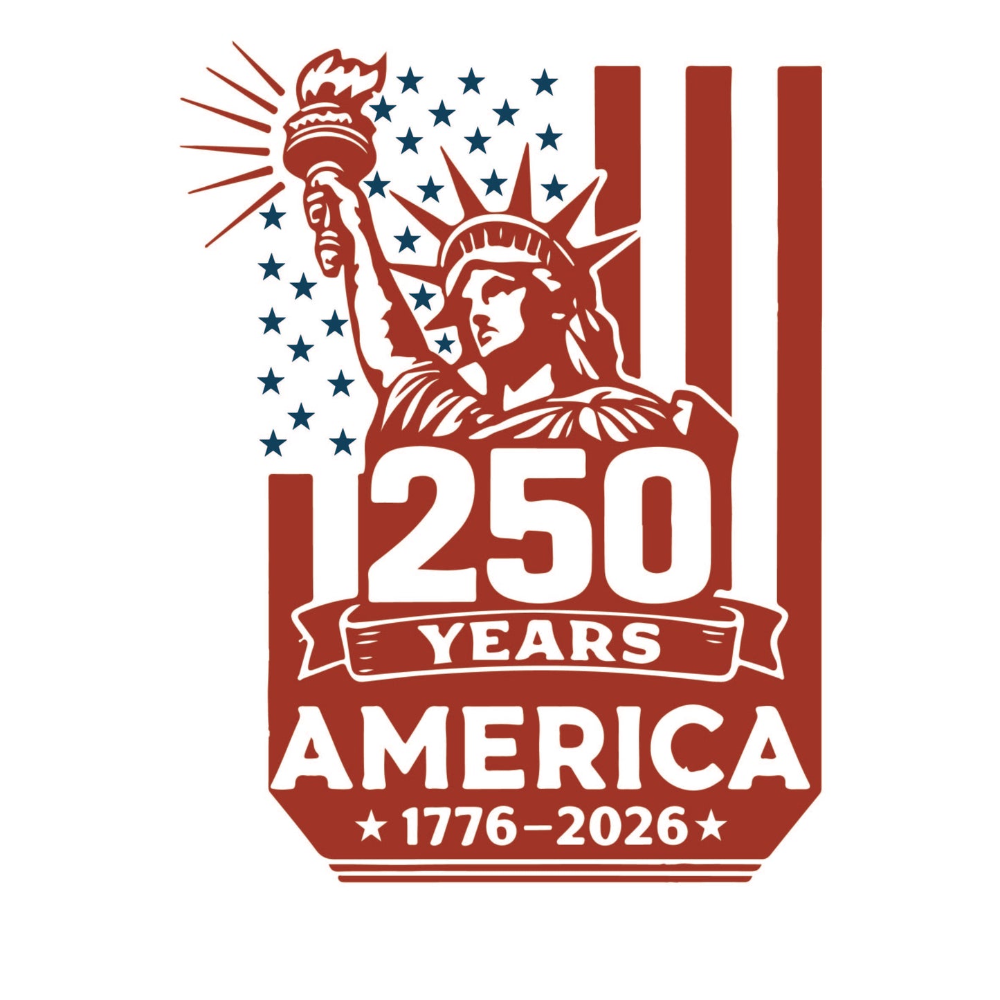 America 250 Wood Ornament | Patriotic 250th Anniversary Ornament | Handmade USA Keepsake | Vinyl Design Ornament