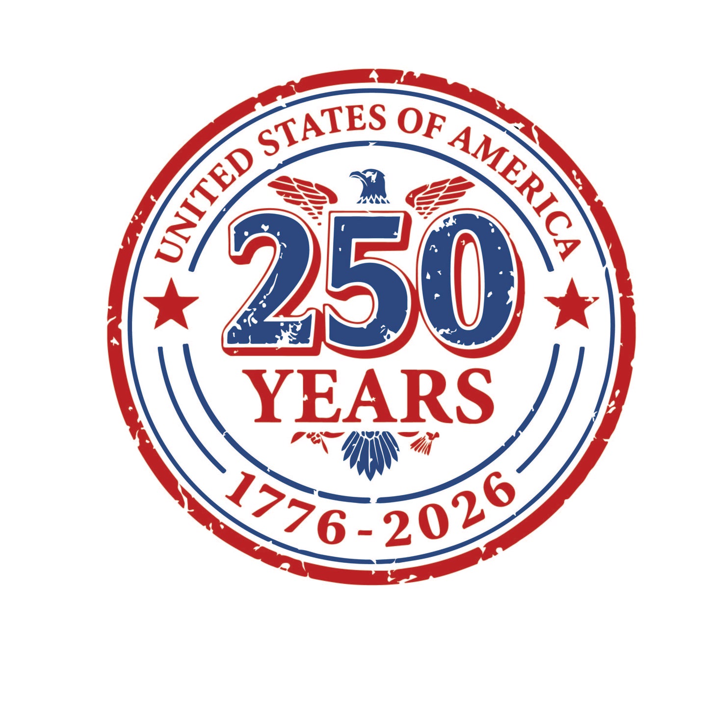 America 250 Wood Ornament | Patriotic 250th Anniversary Ornament | Handmade USA Keepsake | Vinyl Design Ornament