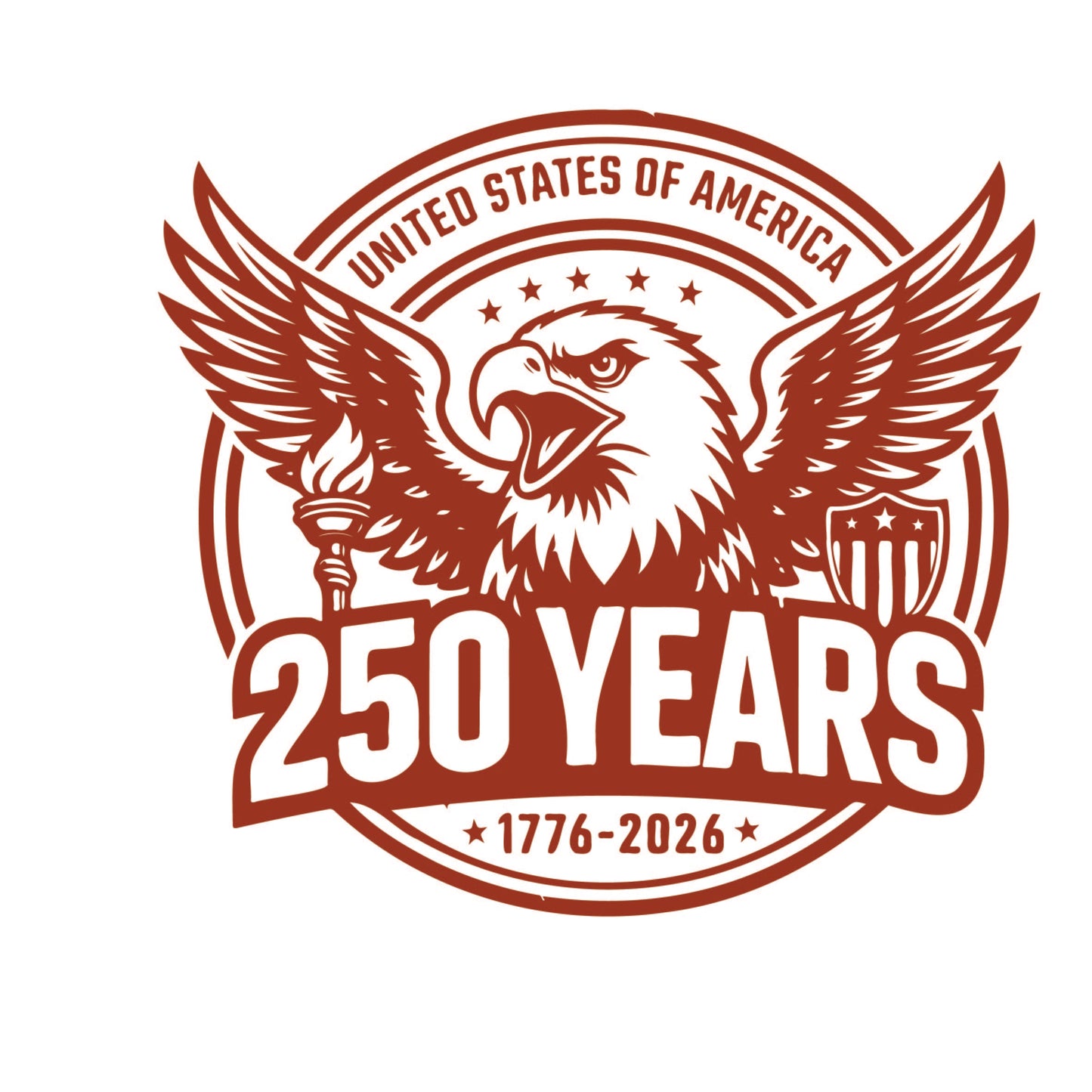America 250 Wood Ornament | Patriotic 250th Anniversary Ornament | Handmade USA Keepsake | Vinyl Design Ornament