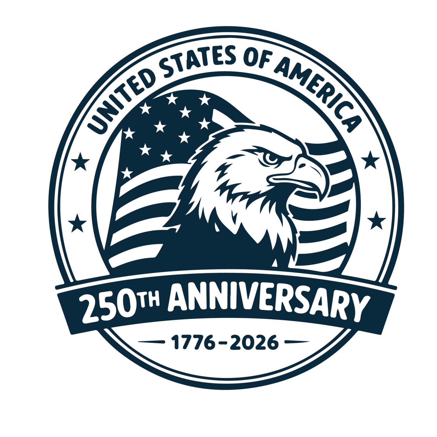 America 250 Wood Ornament | Patriotic 250th Anniversary Ornament | Handmade USA Keepsake | Vinyl Design Ornament