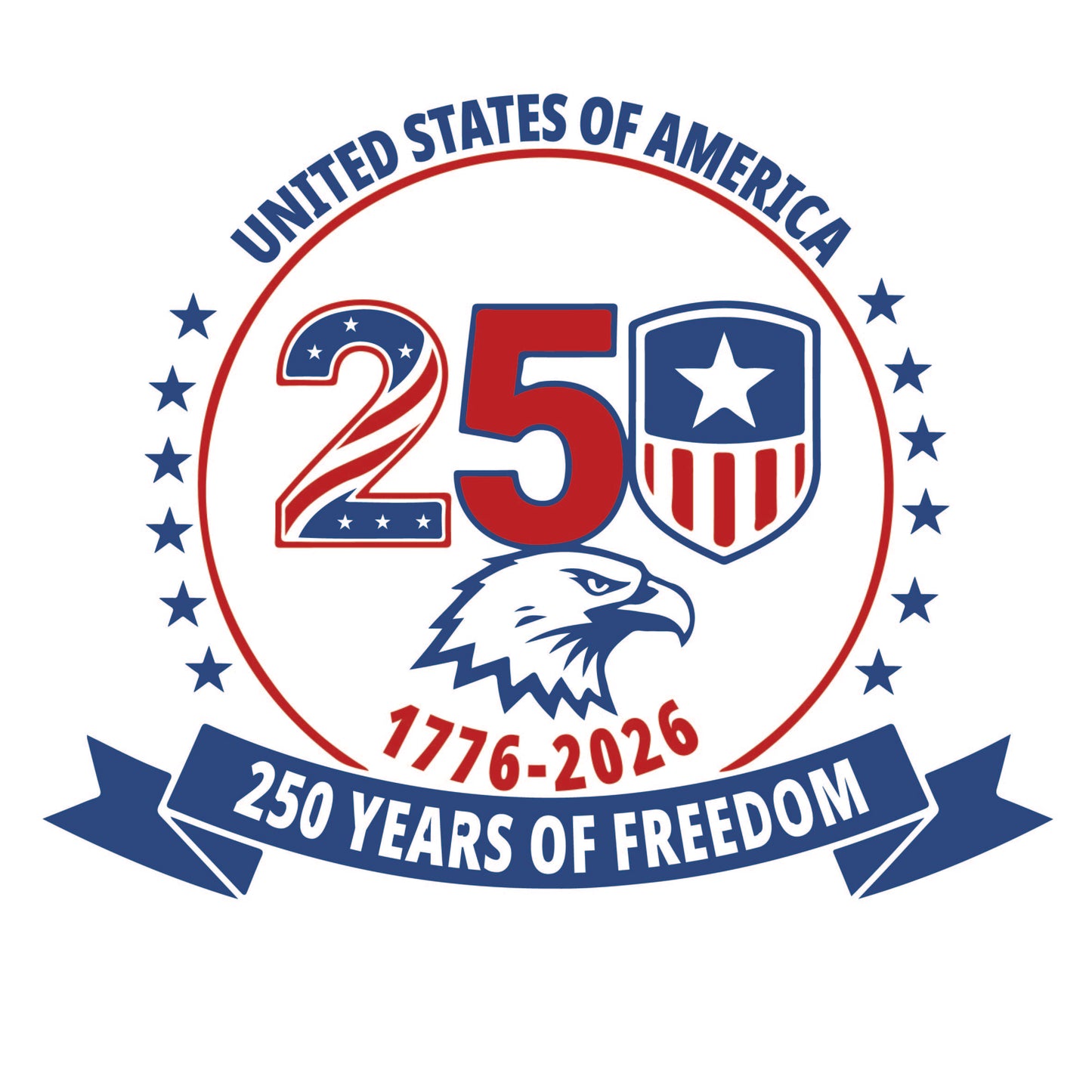 America 250 Wood Ornament | Patriotic 250th Anniversary Ornament | Handmade USA Keepsake | Vinyl Design Ornament