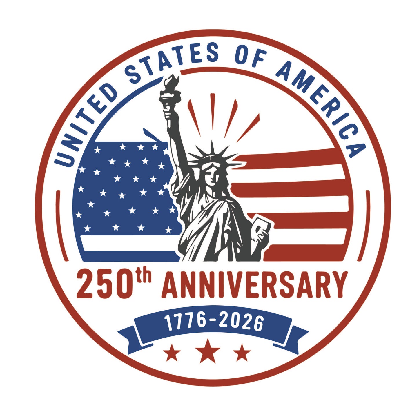 America 250 Wood Ornament | Patriotic 250th Anniversary Ornament | Handmade USA Keepsake | Vinyl Design Ornament