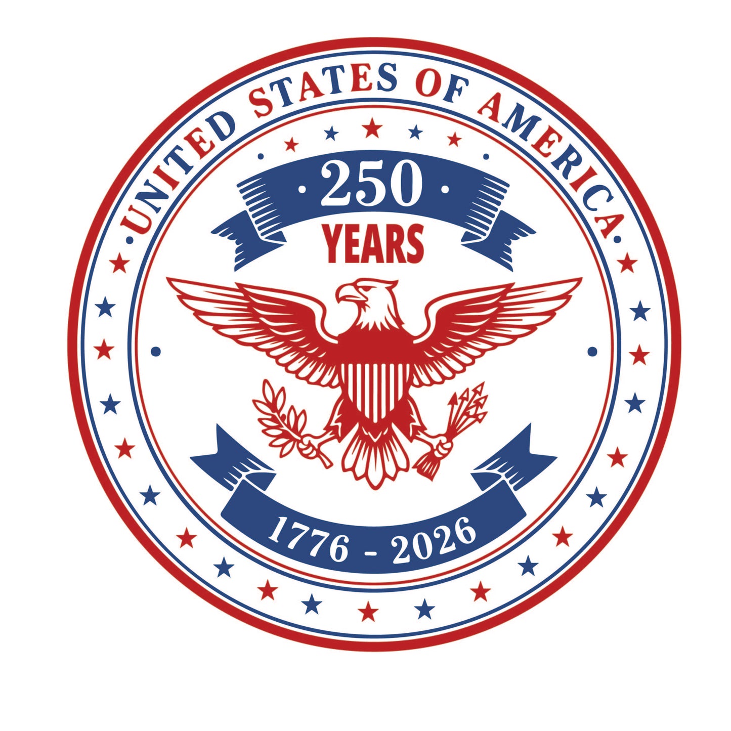 America 250 Wood Ornament | Patriotic 250th Anniversary Ornament | Handmade USA Keepsake | Vinyl Design Ornament