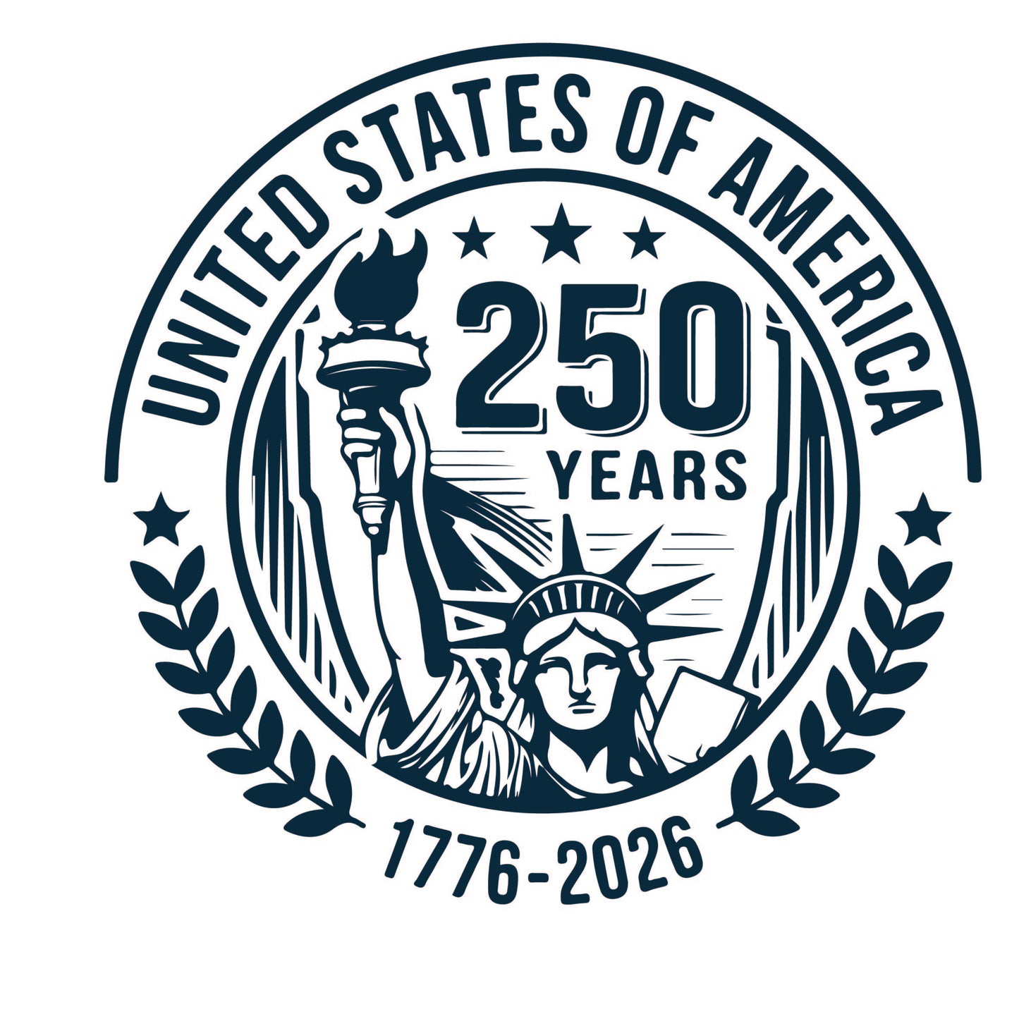 America 250 Wood Ornament | Patriotic 250th Anniversary Ornament | Handmade USA Keepsake | Vinyl Design Ornament