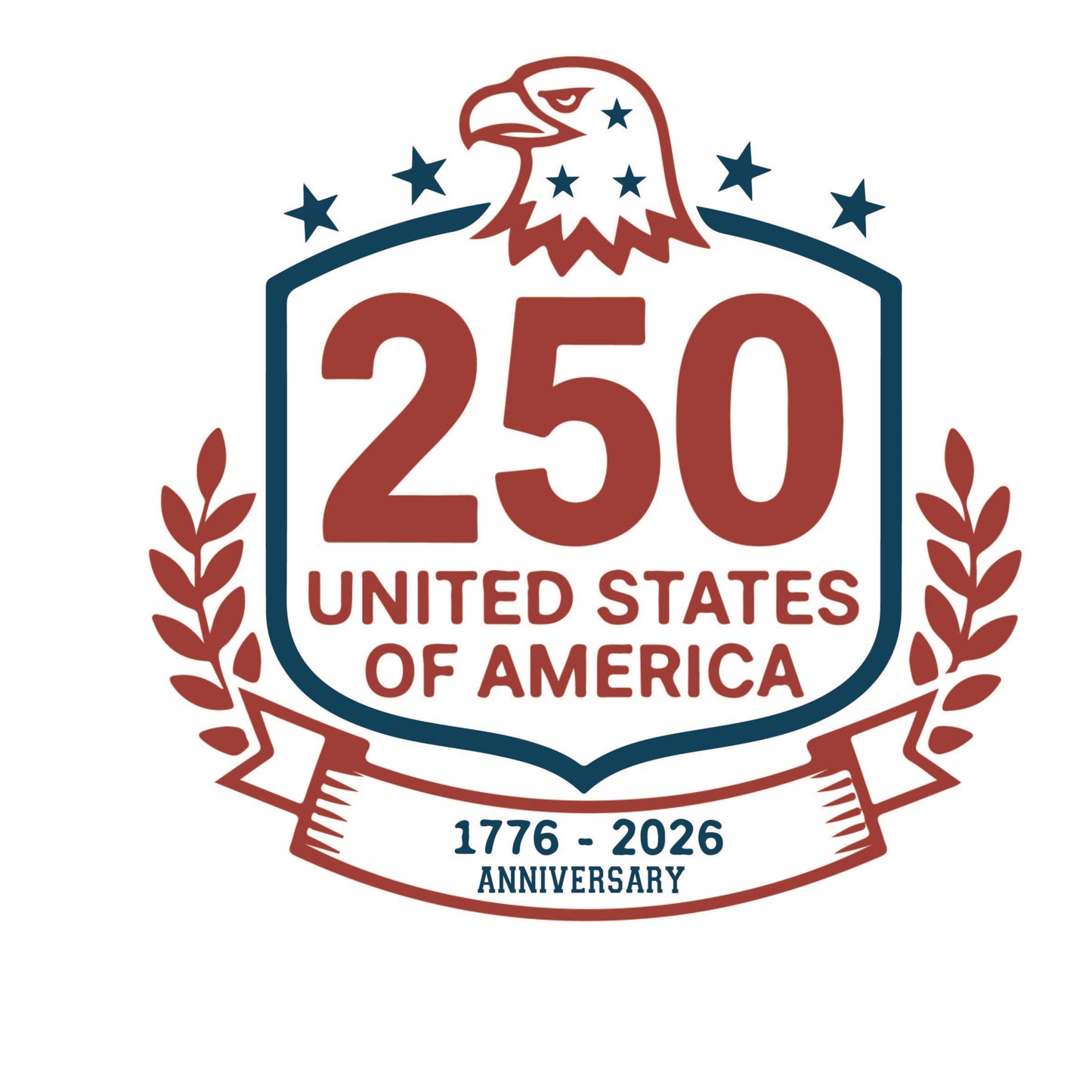 America 250 Wood Ornament | Patriotic 250th Anniversary Ornament | Handmade USA Keepsake | Vinyl Design Ornament