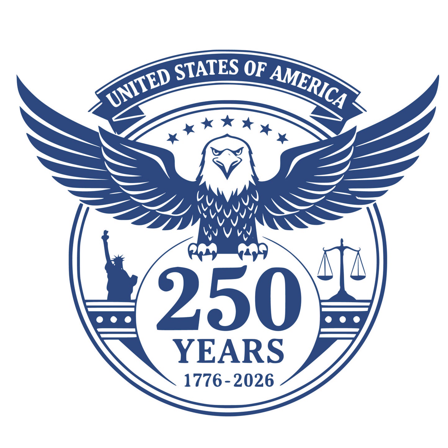 America 250 Wood Ornament | Patriotic 250th Anniversary Ornament | Handmade USA Keepsake | Vinyl Design Ornament