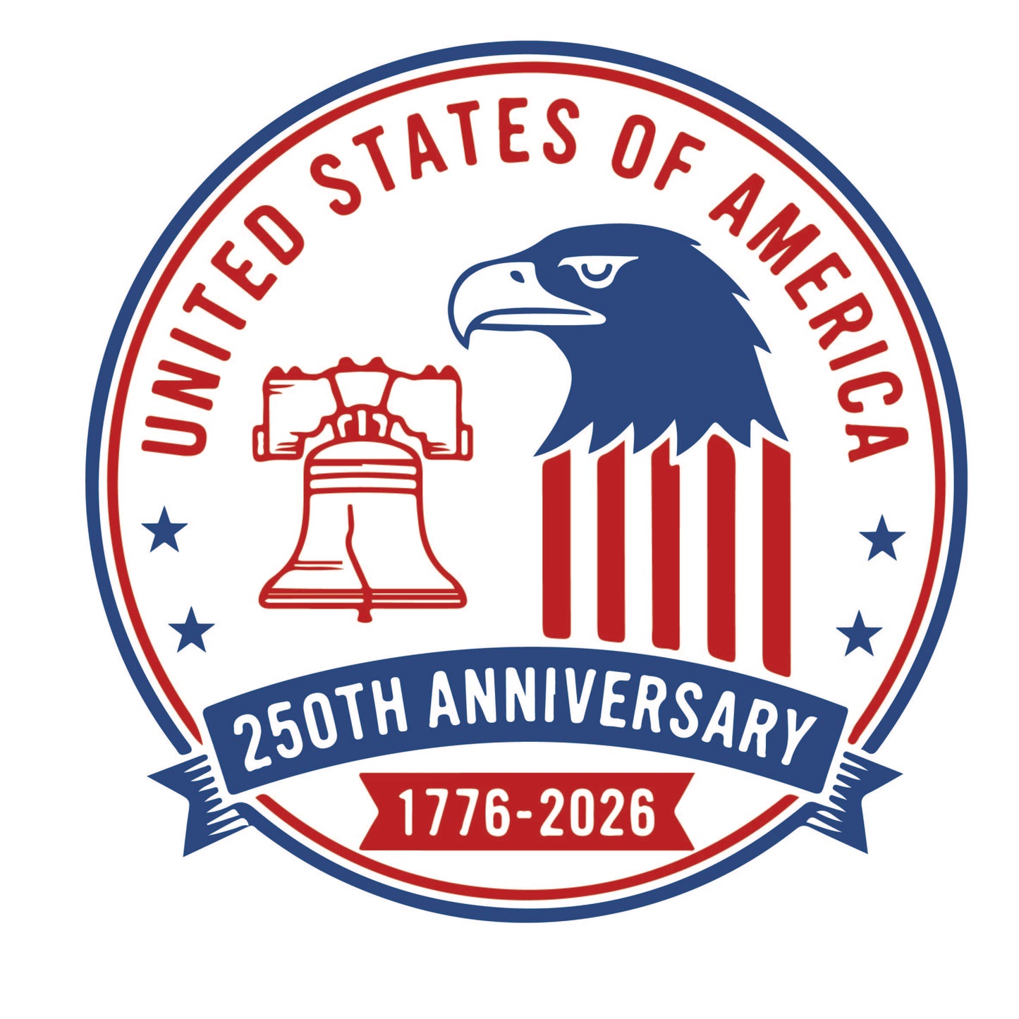 America 250 Wood Ornament | Patriotic 250th Anniversary Ornament | Handmade USA Keepsake | Vinyl Design Ornament