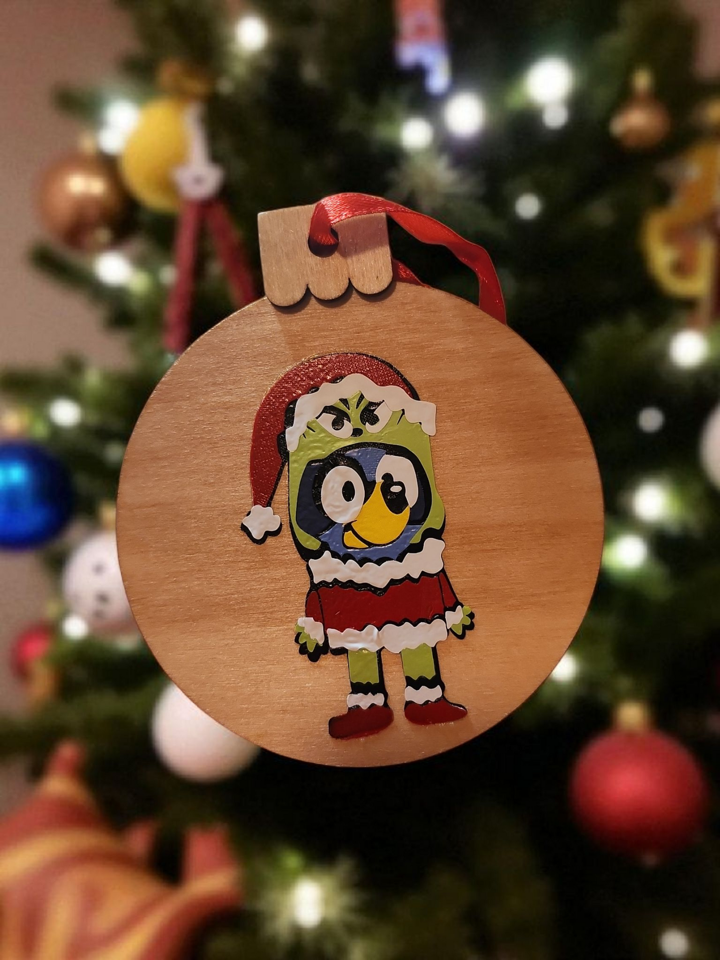 Bluey as the Grinch Ornament