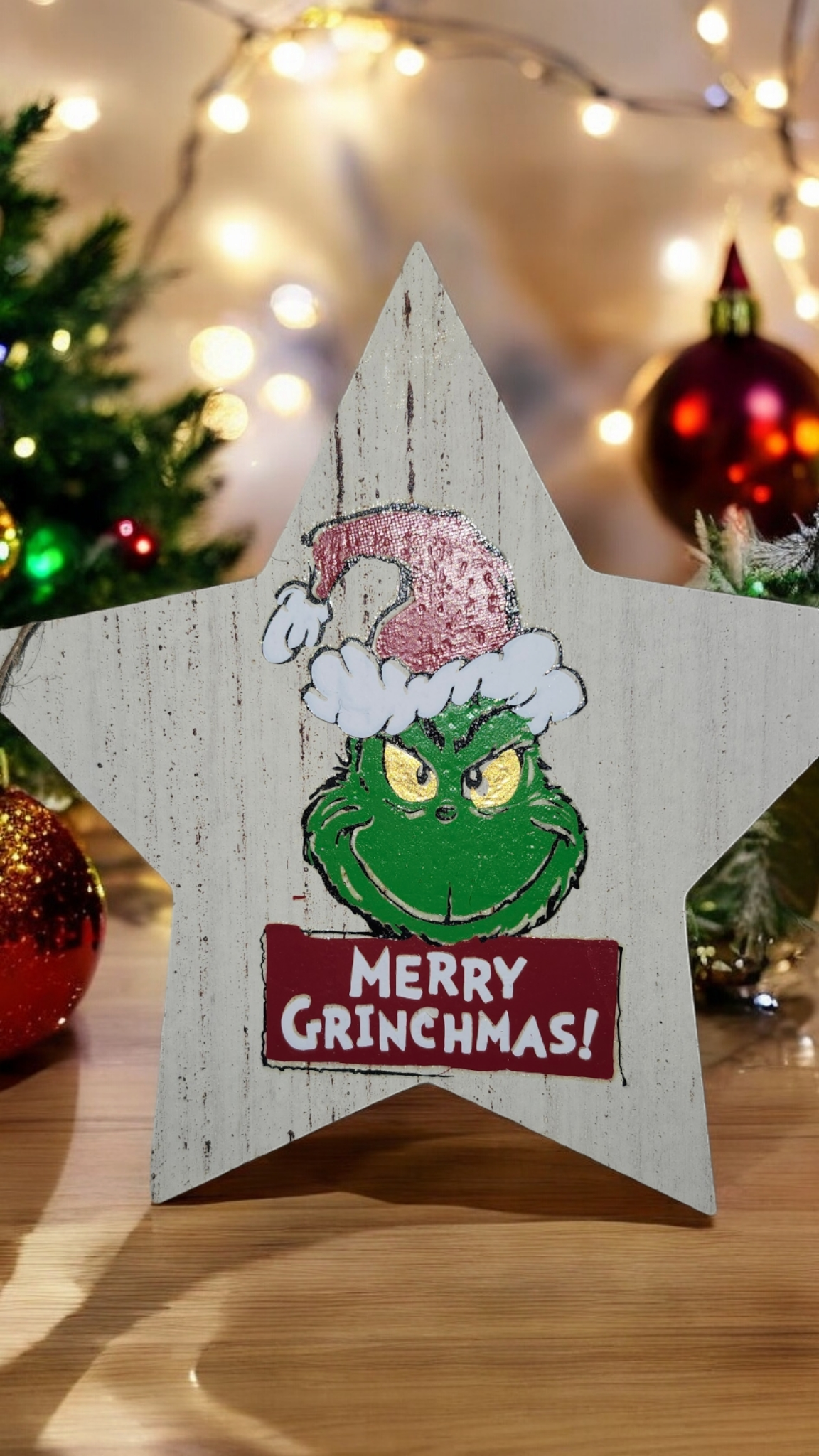 Vinyl Grinch Christmas Ornaments