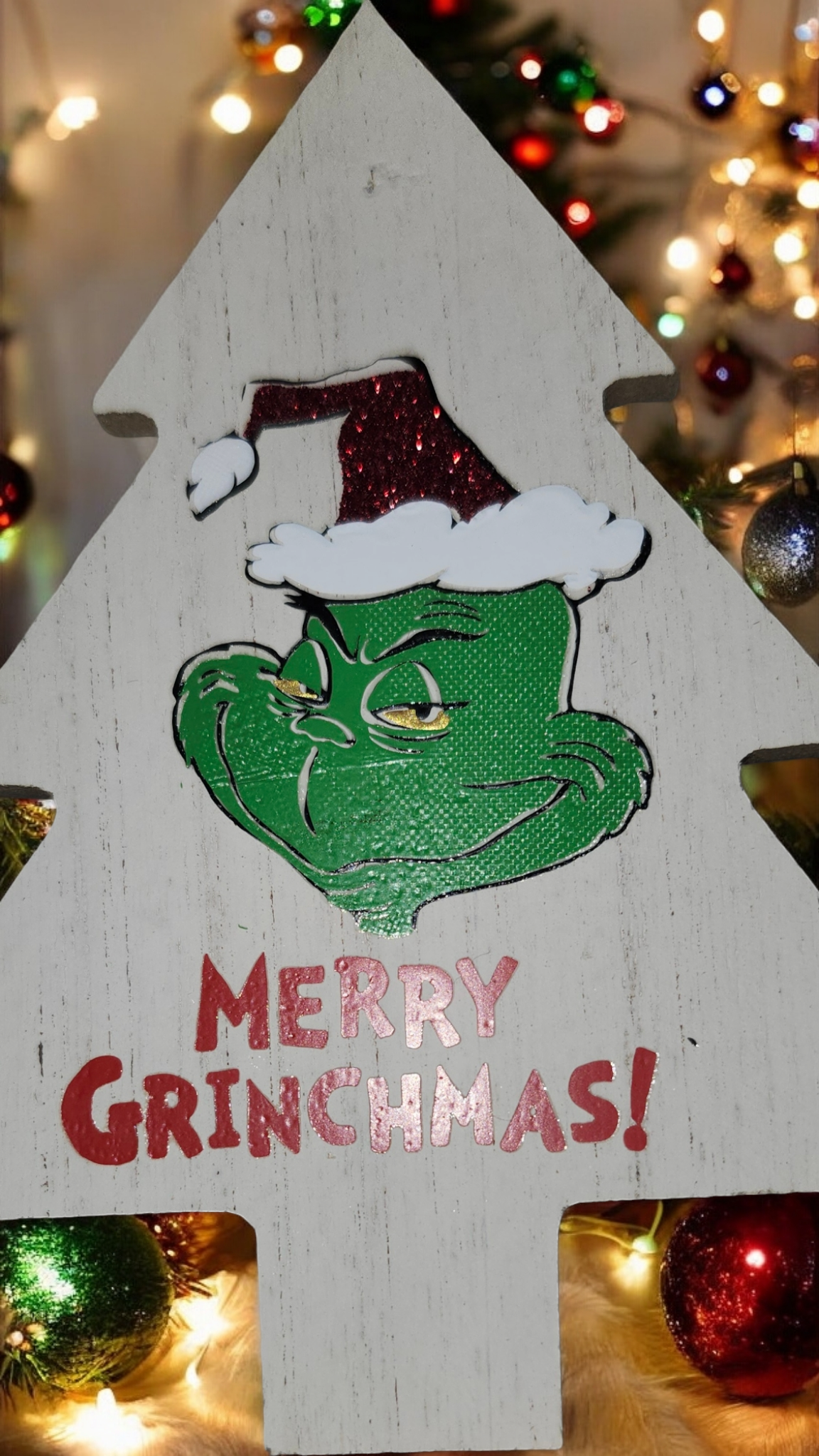 Vinyl Grinch Christmas Ornaments