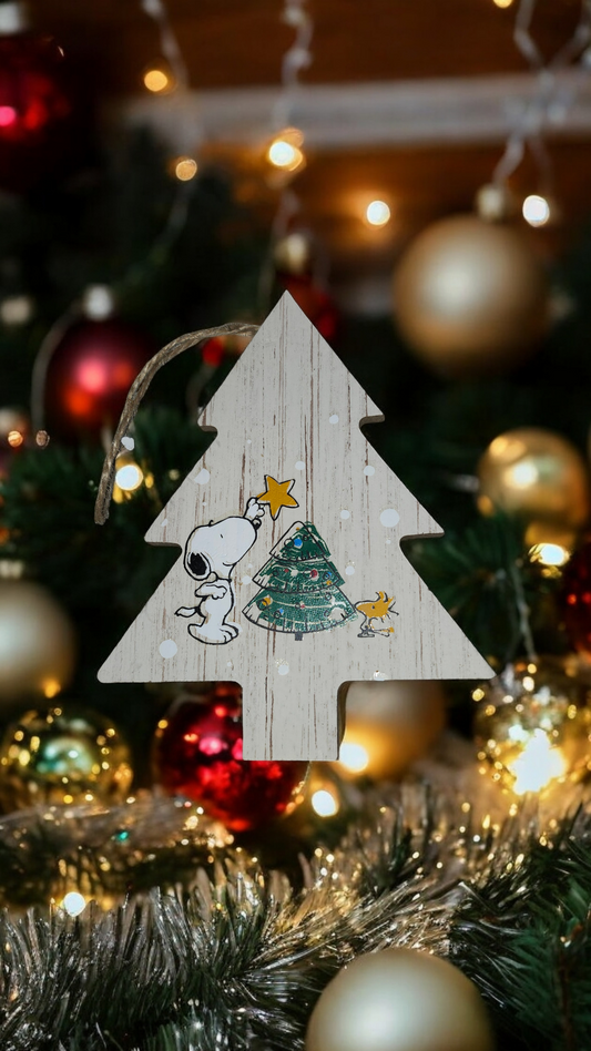 Wooden Snoopy Ornaments | Christmas Tree Decoration | Character Holiday Ornament | Handmade Gift