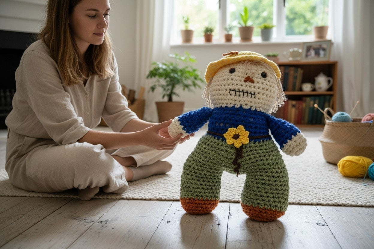 Crochet Scarecrow Plushie | Handmade Autumn Décor | Fall Farmhouse Decoration | Gift Idea