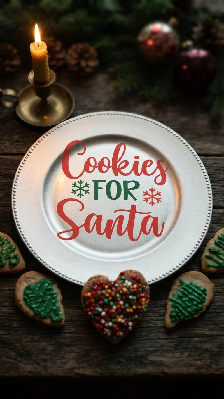 Cookies for Santa Charger Plate | Christmas Eve Plate | Holiday Tradition