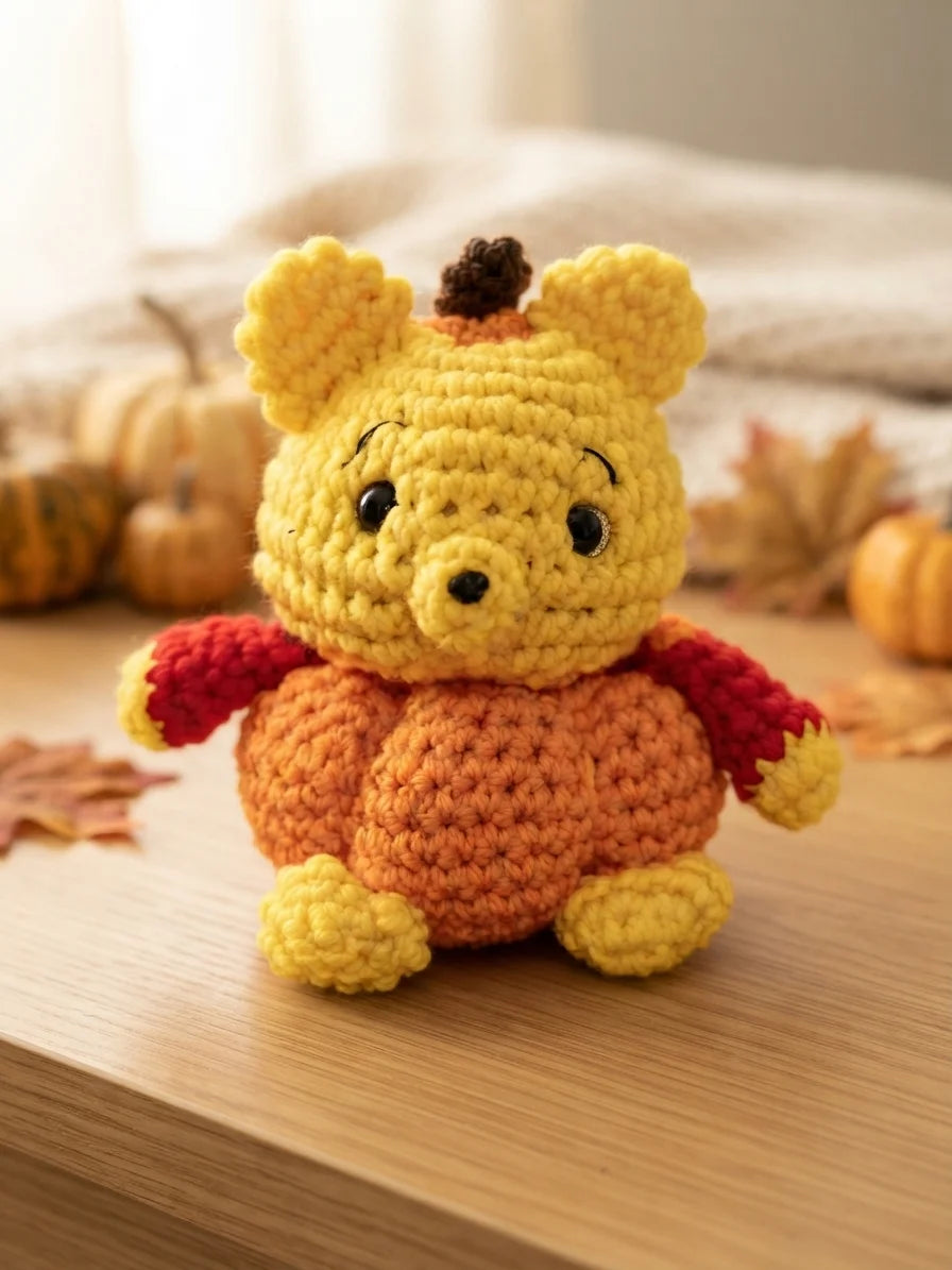 Crochet Pumpkin Costume Winnie the Pooh Plushie