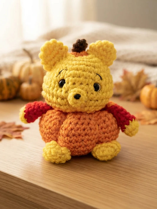 Crochet Pumpkin Costume Winnie the Pooh Plushie