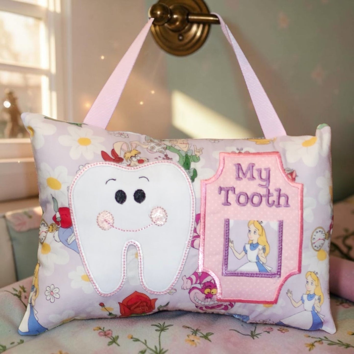 Girl Tooth Fairy Pillow | Tooth Holder Pocket | Kids Lost Tooth Gift