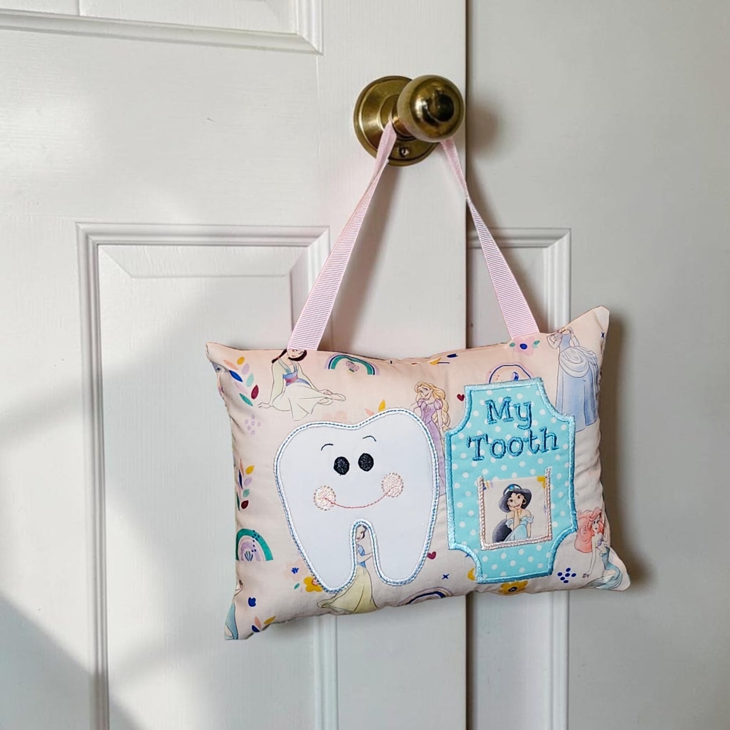 Girl Tooth Fairy Pillow | Tooth Holder Pocket | Kids Lost Tooth Gift