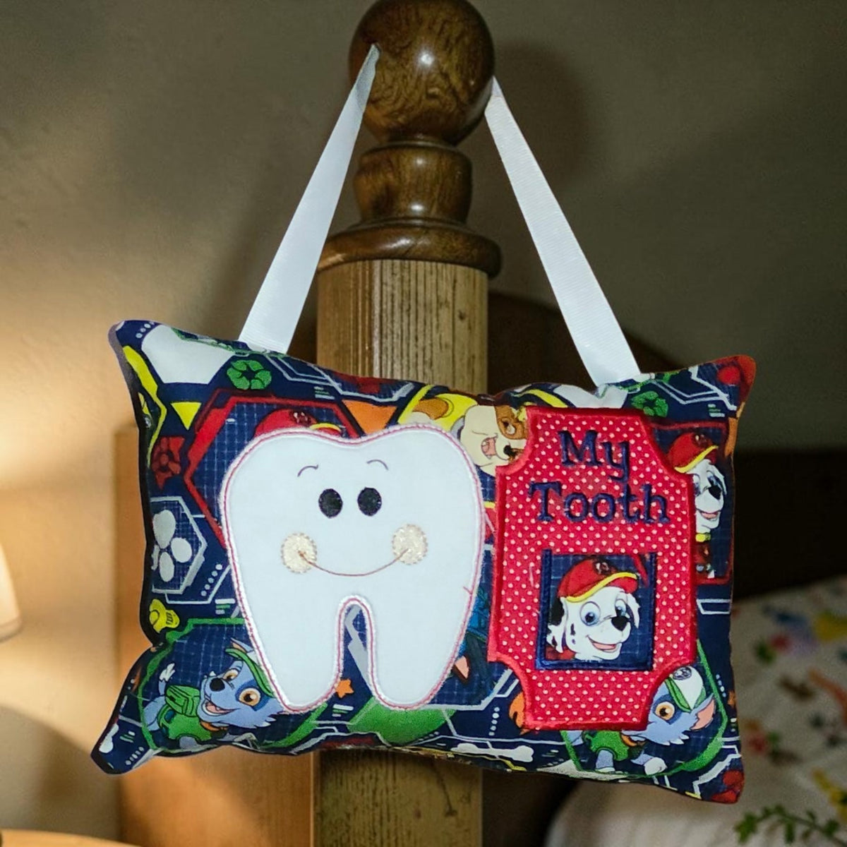 Boy Tooth Fairy Pillow | Tooth Holder Pocket | Kids Lost Tooth Gift