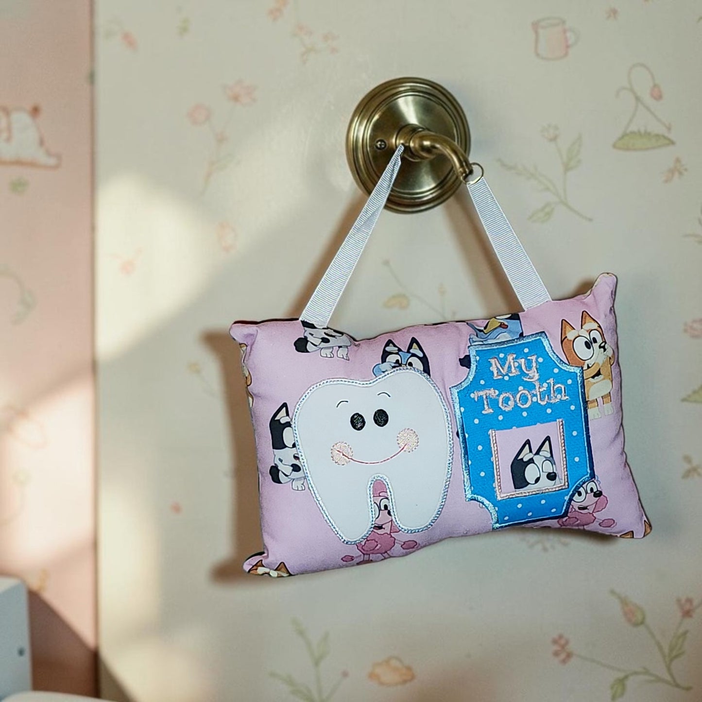 Girl Tooth Fairy Pillow | Tooth Holder Pocket | Kids Lost Tooth Gift