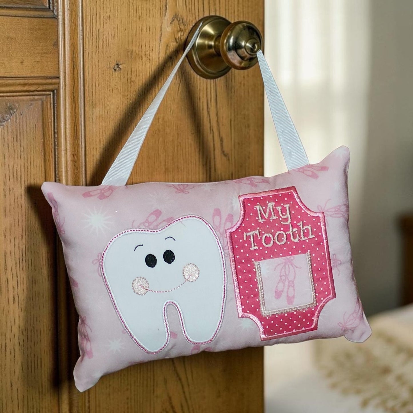 Girl Tooth Fairy Pillow | Tooth Holder Pocket | Kids Lost Tooth Gift