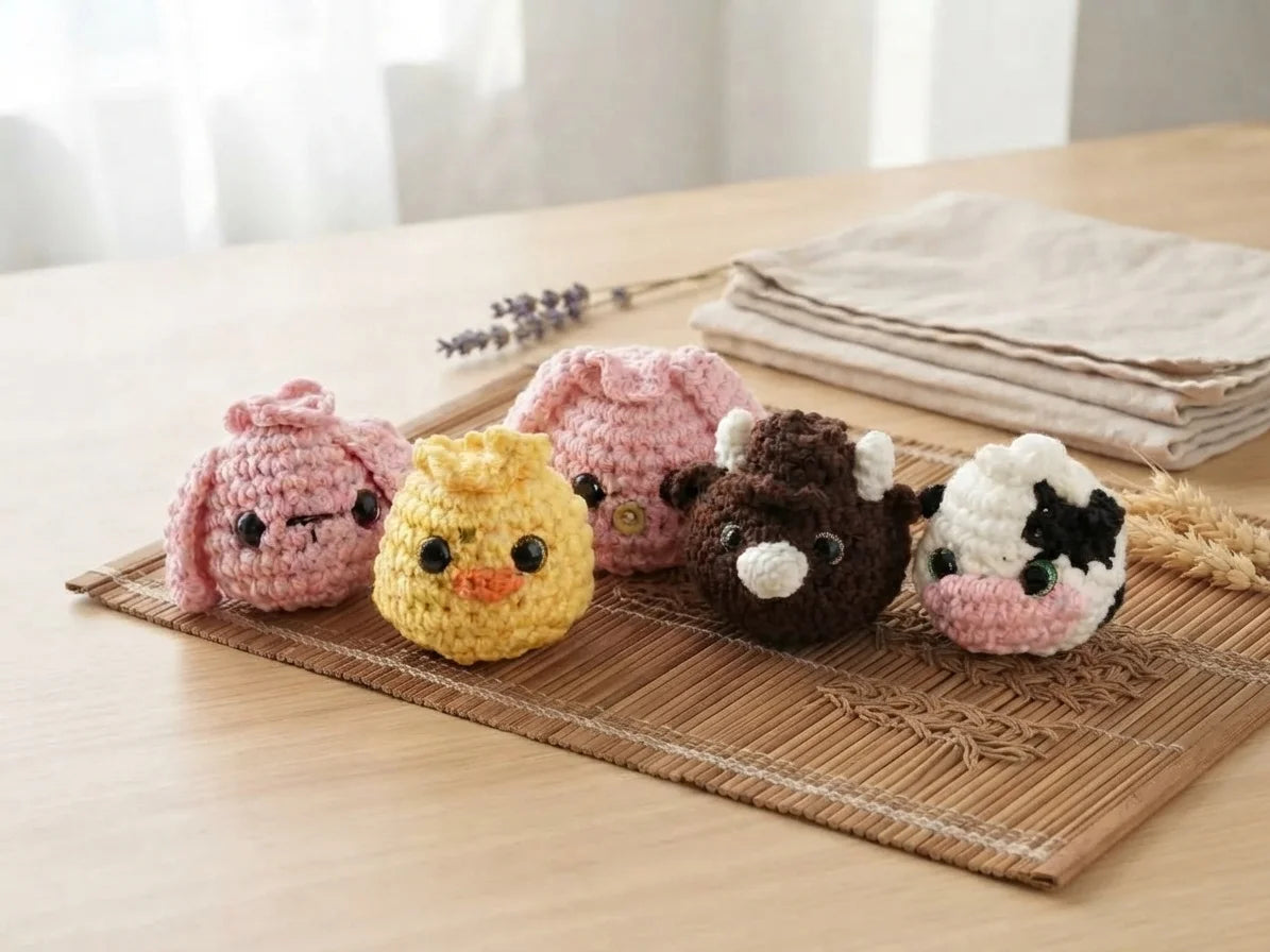 Crochet Animal Dumpling Plushies | Handmade Kawaii Animal Gifts