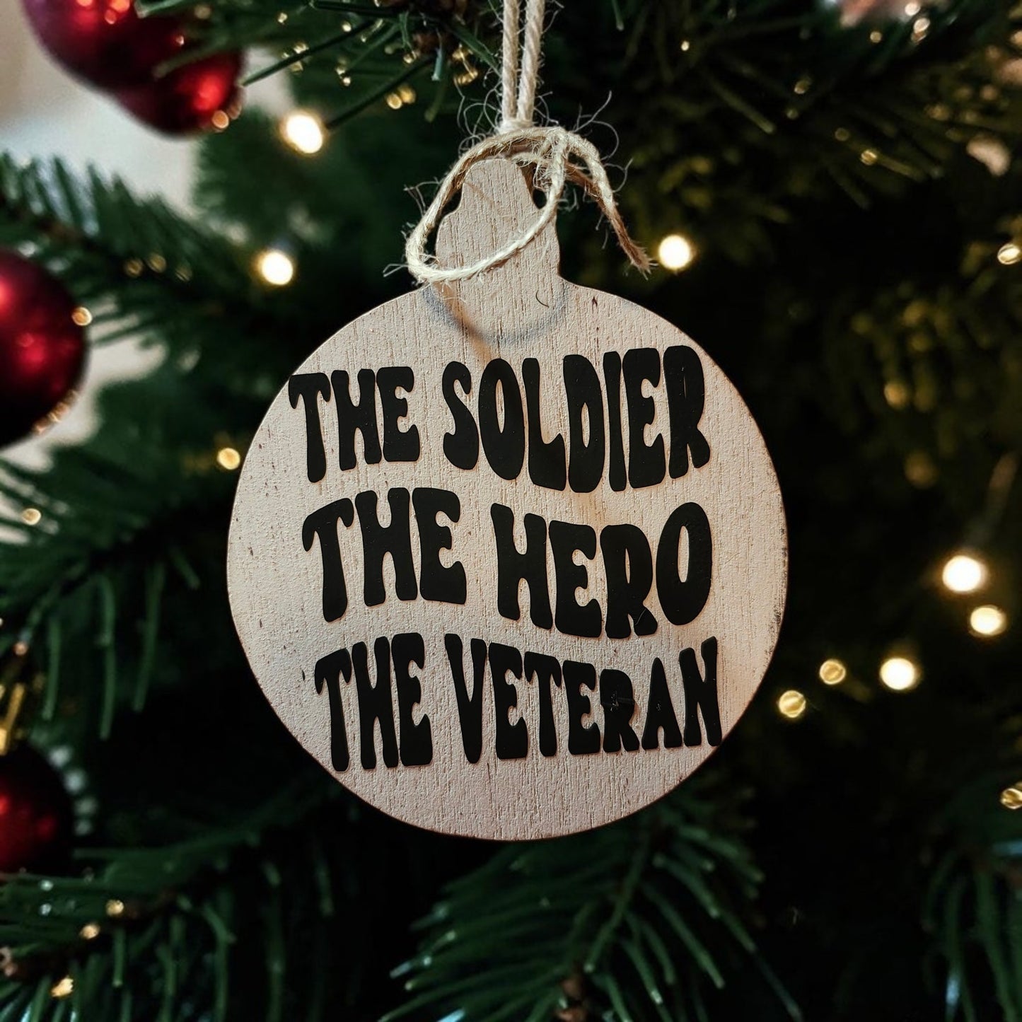Veteran Wood Christmas Ornament | Military Appreciation Ornament | Veteran Gift | Patriotic Christmas Decor