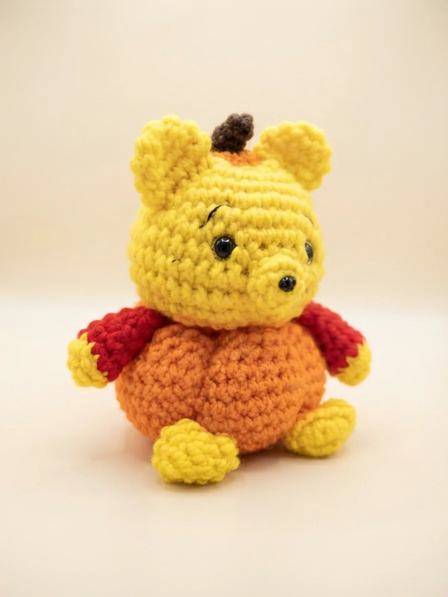 Crochet Pumpkin Costume Winnie the Pooh Plushie
