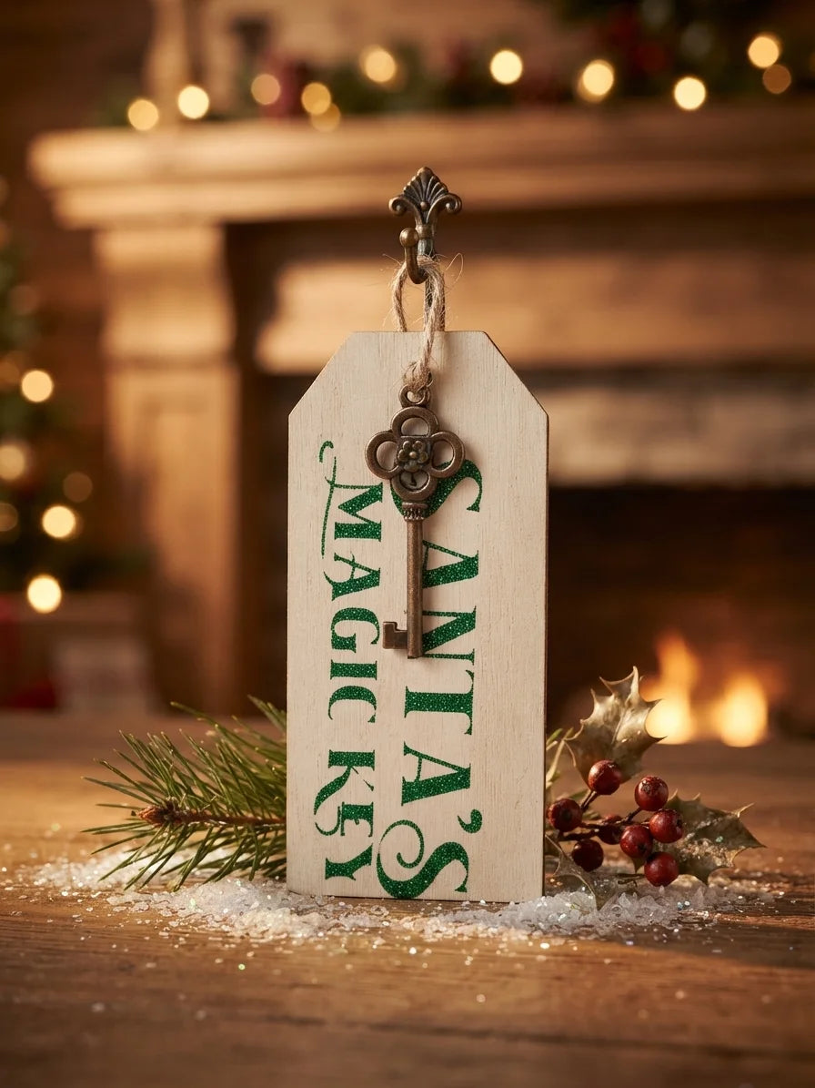 Santa’s Magic Key | Wooden Christmas Ornament | Santa Key Tag | Christmas Eve Tradition