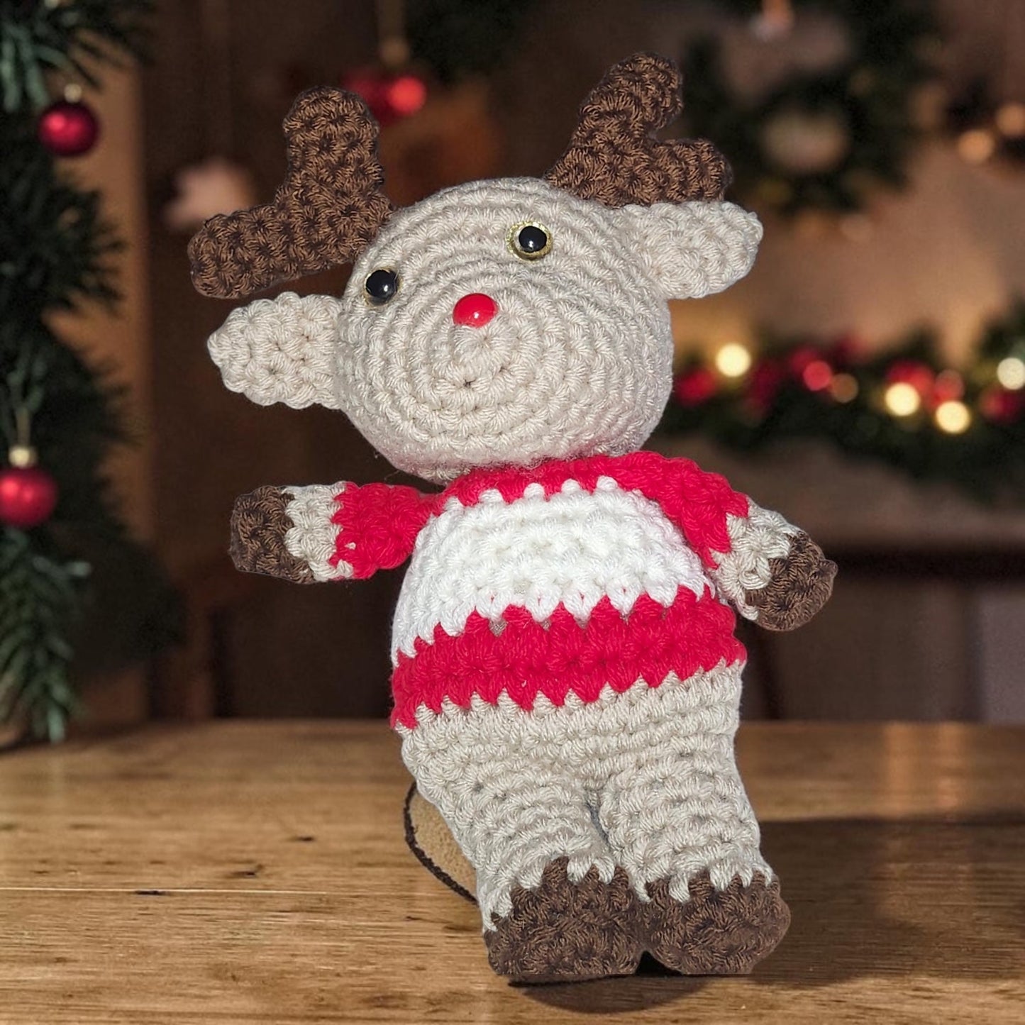 Crochet Reindeer Plushie | Christmas Animal Plush | Holiday Decor | Handmade Gift | Cozy Keepsake