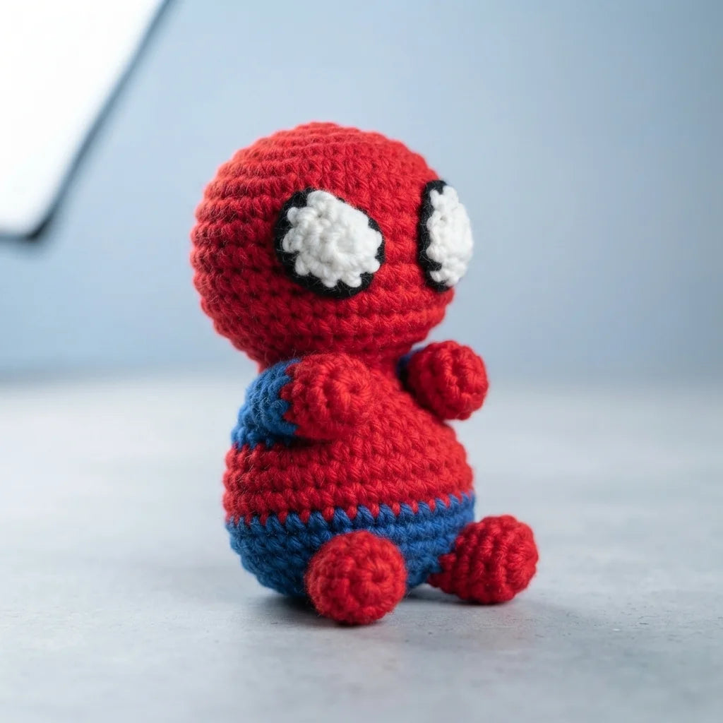 Crochet Spiderman Plushie | Superhero Character-Inspired Plush | Crochet Superhero Gift | Gamer & Comic Fan Gift