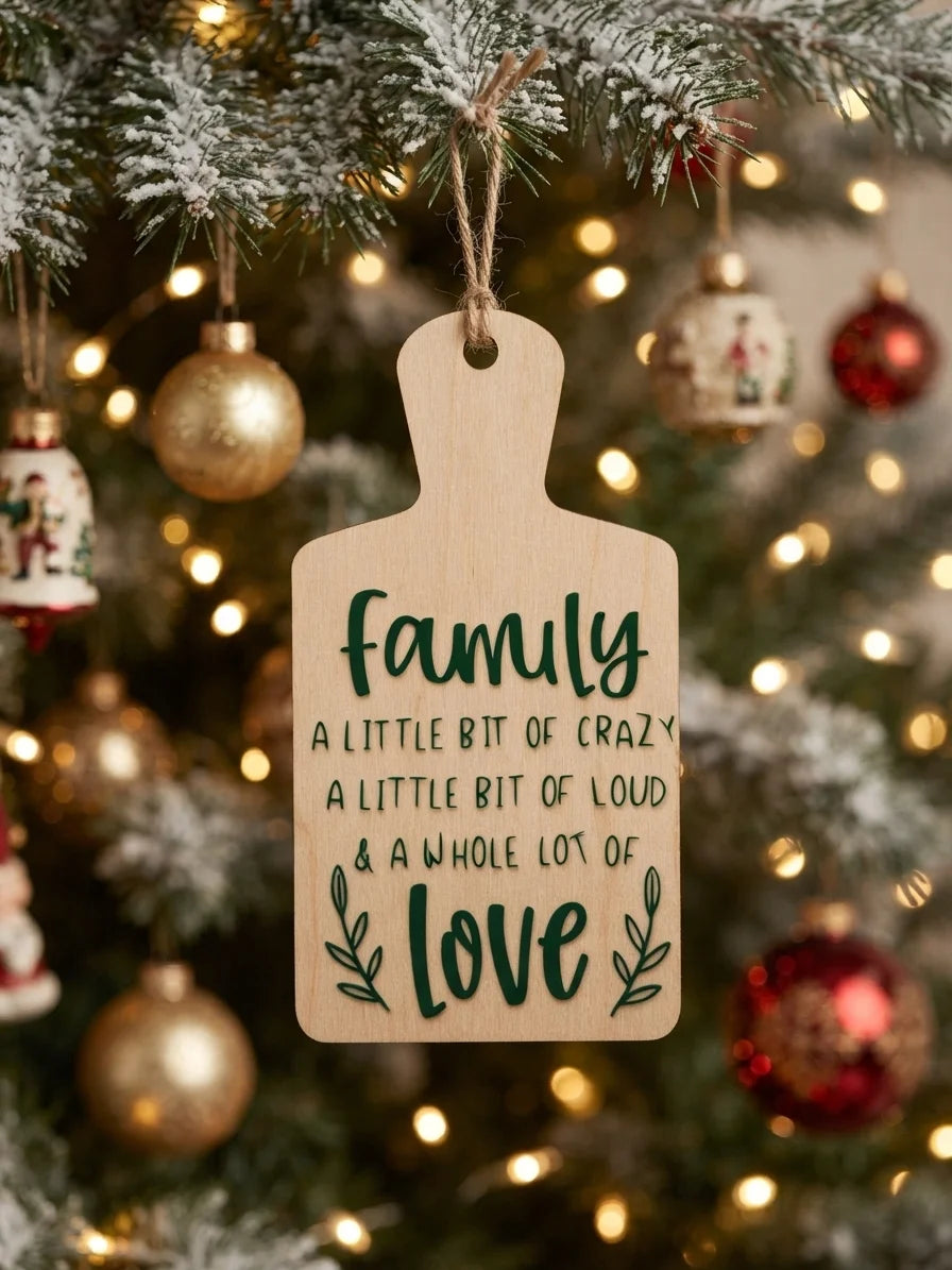 Family Wood Christmas Ornament | Handmade Family Christmas Keepsake | Gift Idea