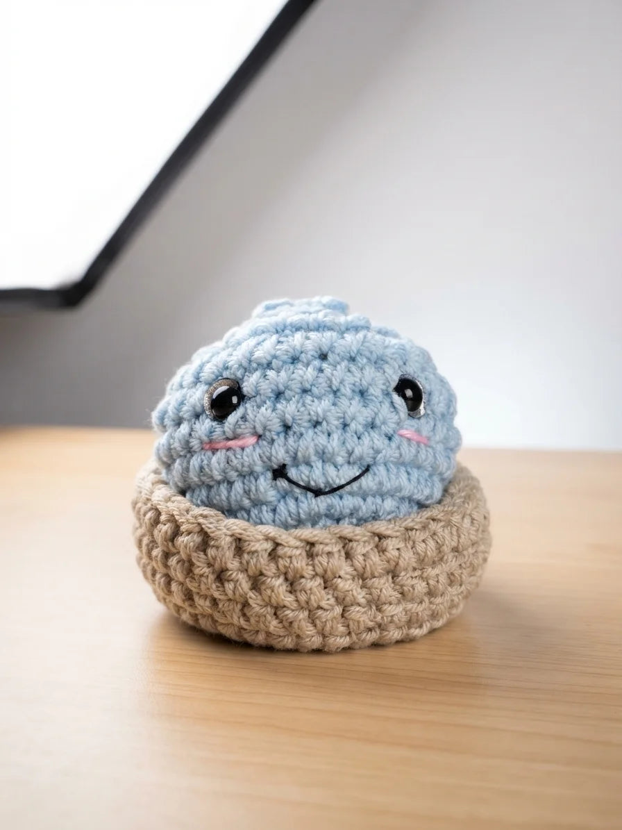 Crochet Dumpling in Steamer Basket | Handmade Amigurumi Food Plushie | Cute Kawaii Gift
