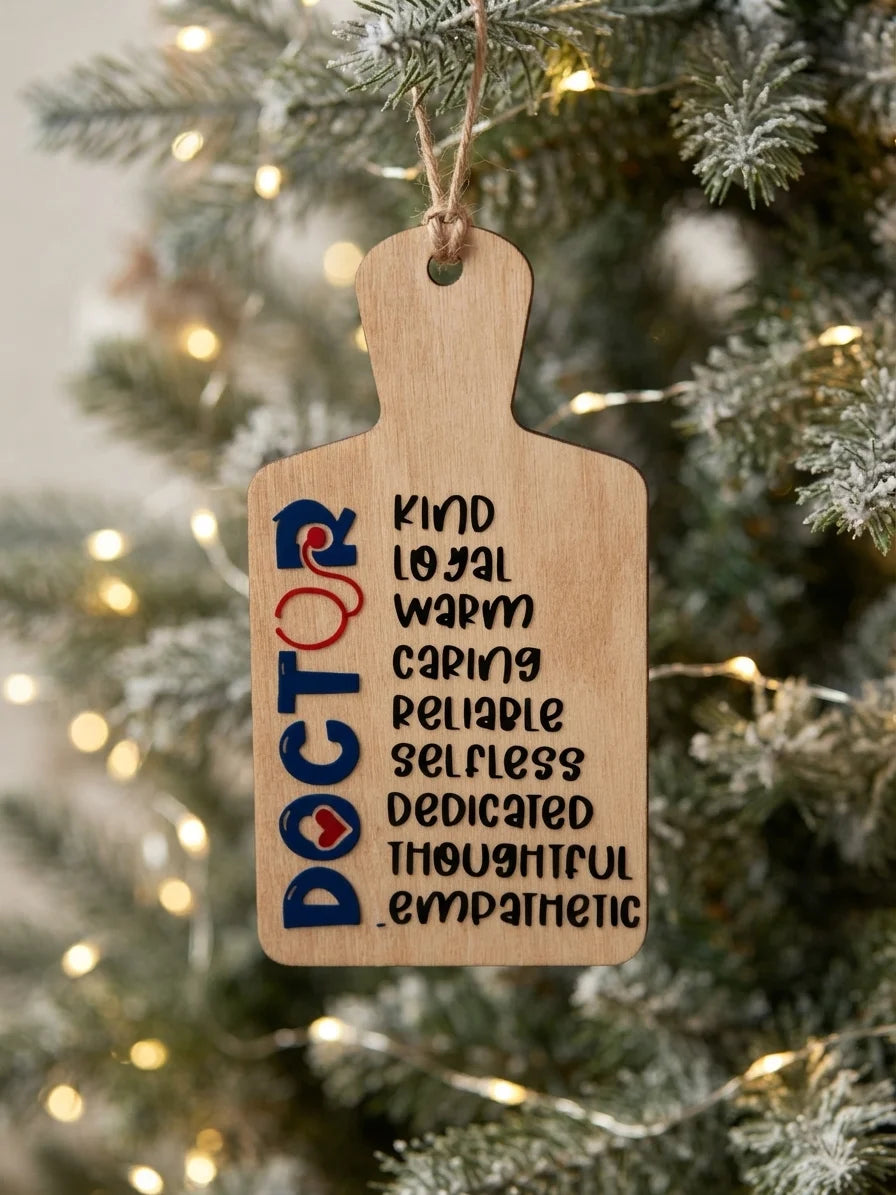 Nurse & Doctor Wood Christmas Ornaments | Healthcare Christmas Gifts | Handmade Keepsakes