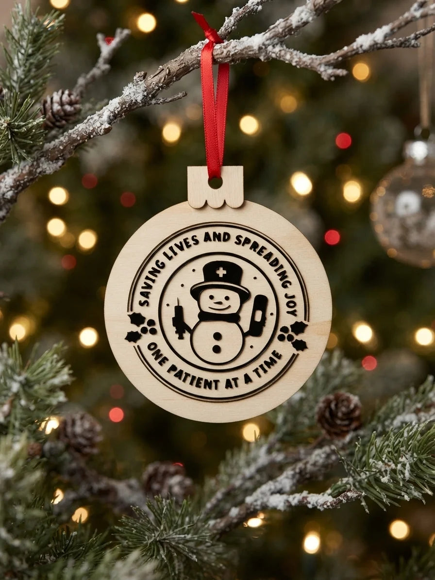 Nurse & Doctor Wood Christmas Ornaments | Healthcare Christmas Gifts | Handmade Keepsakes